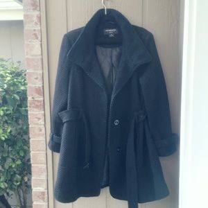 $200 NEW Liz Claiborne Black Wool PeaCoat XL P